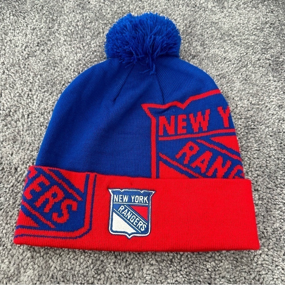 New York Rangers Blue and Red Beanie